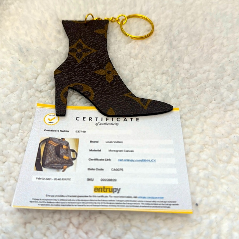 LV Upcycled Boot Keychain with COA